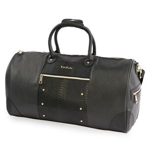 BEBE Ellisa 22" Duffle Bag Inch Weekend Travel Bag in Black/Gold, purse, bag